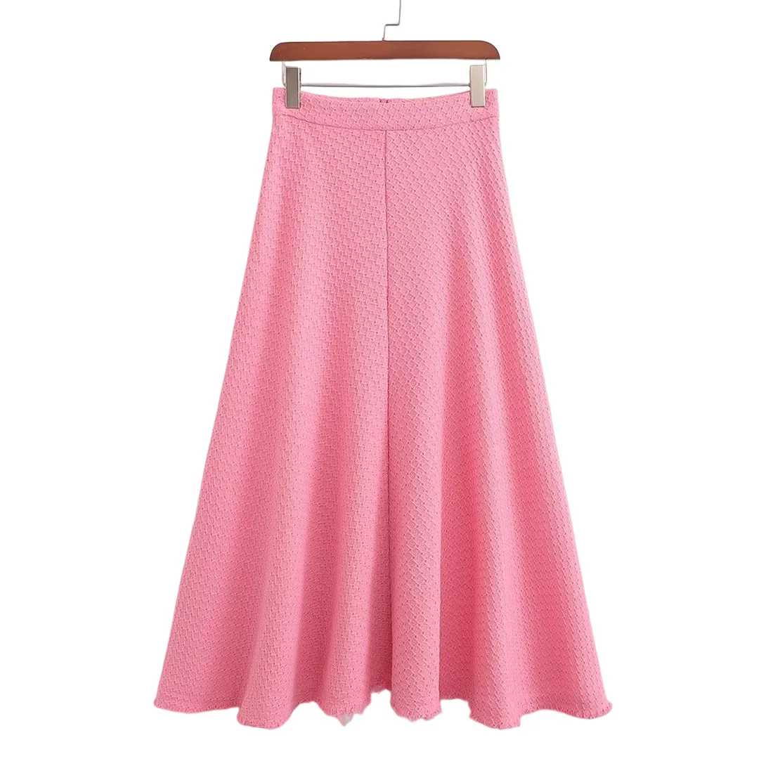 

HDIMM Women's Pleated Skirt 2023 Fashion High Waist Long Skirts for Women Spring Summer Pink A-Line Casual Loose Skirts