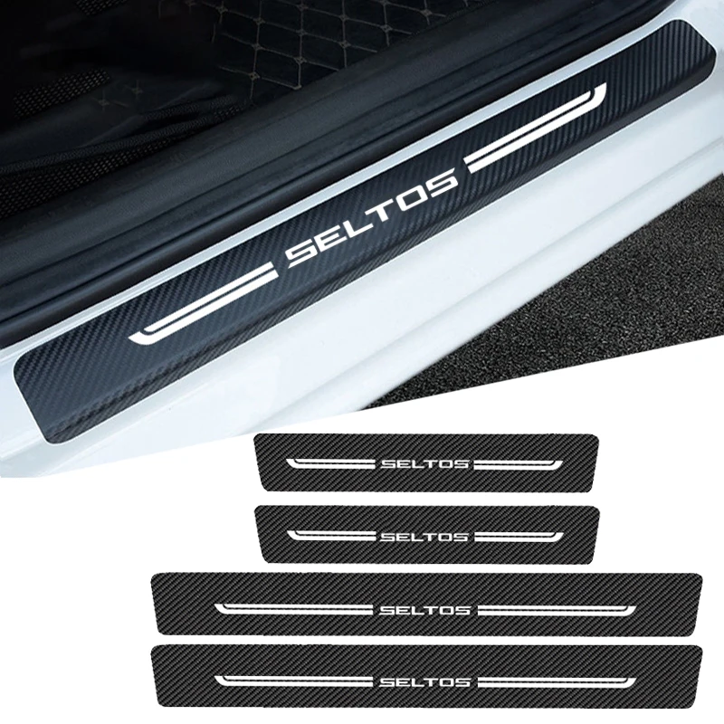 

Защитная пластина на порог автомобиля, наклейка на порог заднего багажника, бампера, наклейки для KIA Seltos Logo Picanto Sportage Rio K3, аксессуары