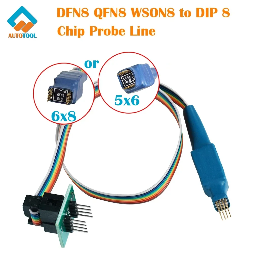 Программатор DFN8 QFN8 WSON8 Dip8 игла для чтения записи пережигания 1 27 6x8 6x5 тестовая