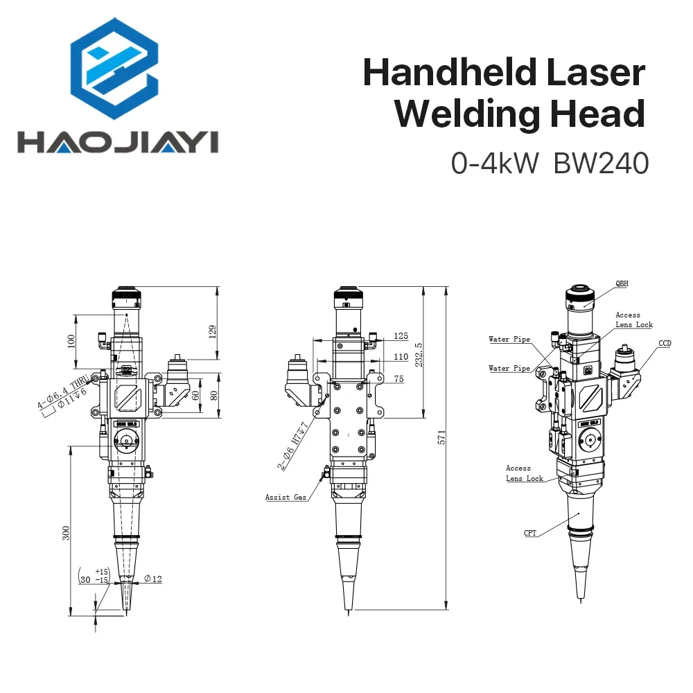 Оригинальная сварочная лазерная головка Raytools BW240 F100/150 мм FL200/250/300/400 с