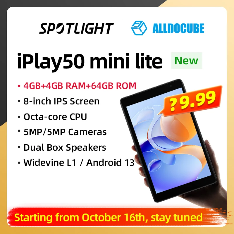 

Мини-планшет Alldocube iPlay50, Android 13, 8 дюймов, 4 + 4 + 64 ГБ, 4000 мАч