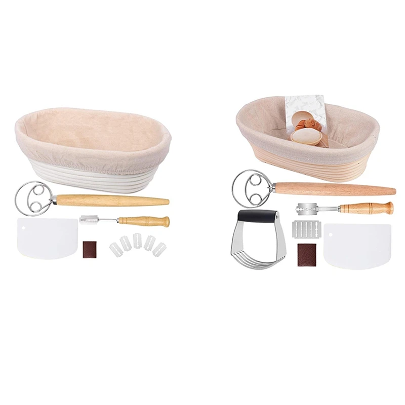 

European-Style Baking Tool Set Stainless Steel Bread Cutter Trimming Knife Flour Mixer Fermented Basket