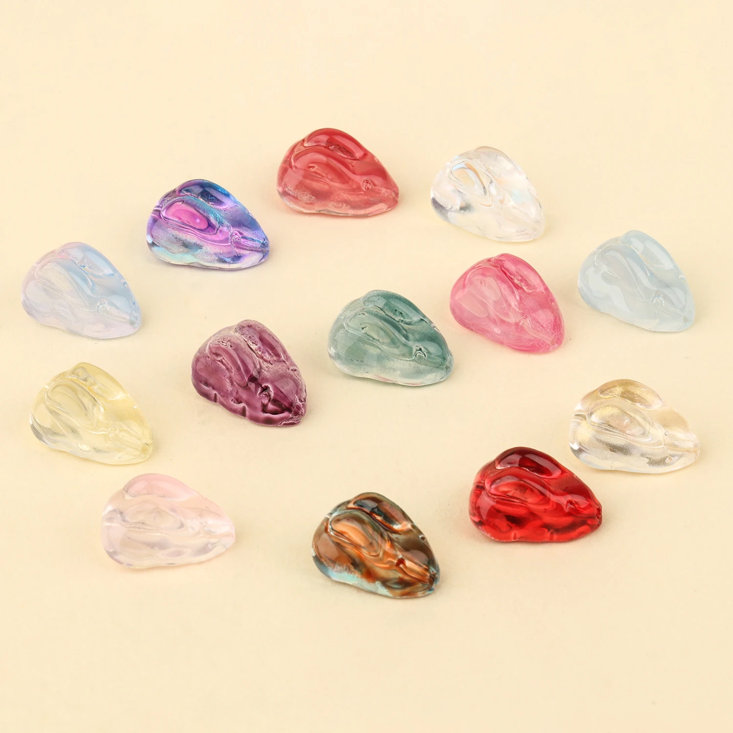 

20 шт., прозрачные бусины для браслета, 15,5 х11 мм