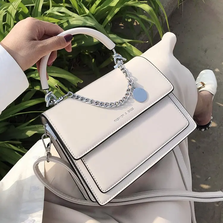 

Роскошная брендовая Вместительная женская сумка-мессенджер из искусственной кожи на ремне, 2023, модная маленькая квадратная сумка с цепочкой, Повседневная элегантная