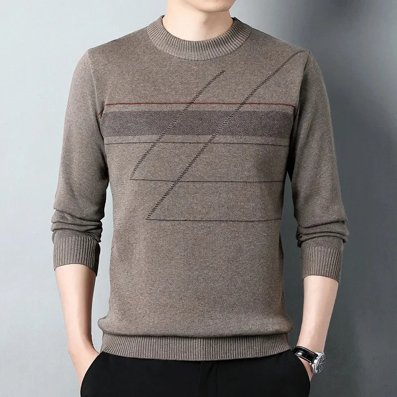 

en tricot à c rond noir pour homme, vêtement de marque, de haute qualité, décontracté, clection automne-hiver 2023