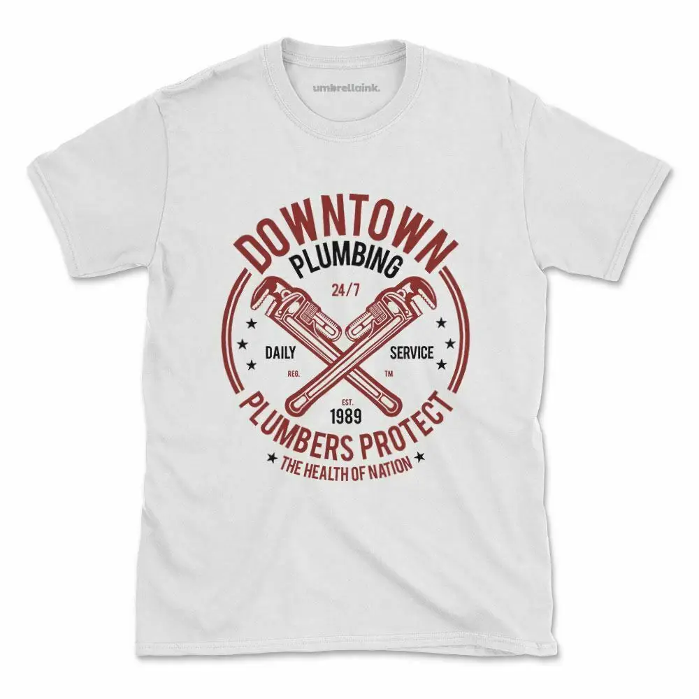 

Downtown Plumbing Service Tshirt Work Boyfriend Love Job Womens Mens