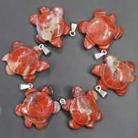 new fashion natural stone rainbow turtle shape necklace pendants charms jewelry accessories making wholesale 6pcs free shipping