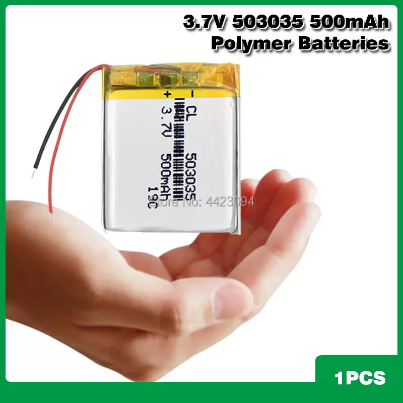 

3.7V 500mAh 503035 Rechargeable Lithium Li-ion Li-po Polymer Battery For PSP PDA MP3 MP4 GPS Bluetooth Headset Speaker