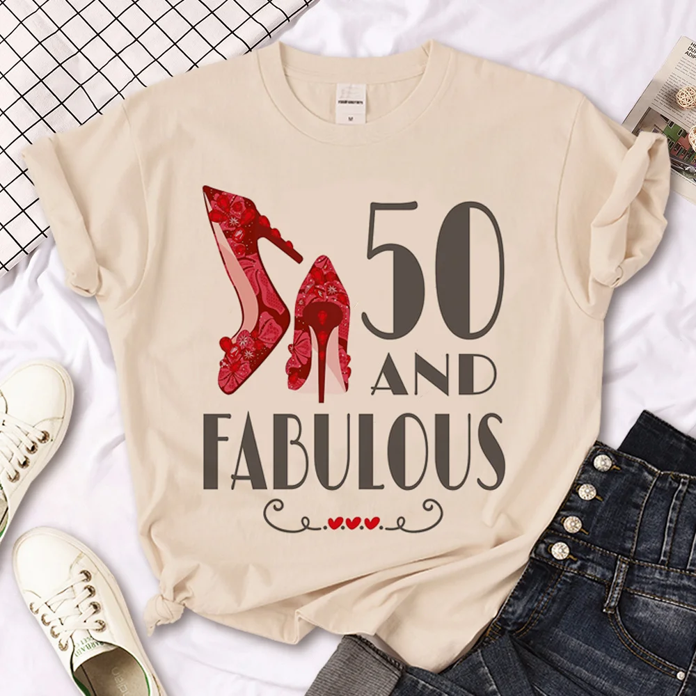 

50 Ans 50th Years Birthday tshirt women graphic Japanese streetwear Tee female funny manga y2k clothing