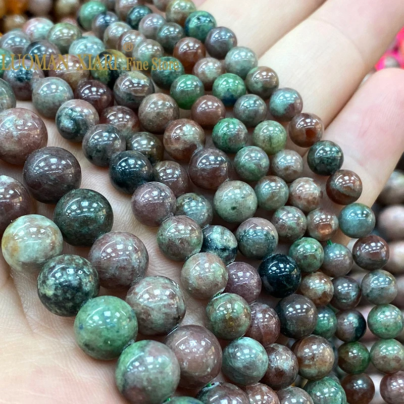 Бусины-разделители из натурального арбуза и граната 6/8/10 мм