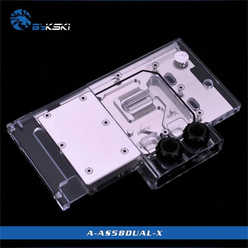 Водяной блок Bykski с полным покрытием графического процессора для ASUS RX480 4G / RX580 DUAL O8G