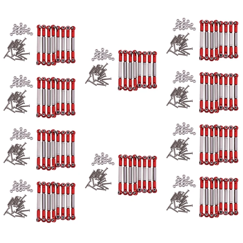 

80X For Metal Tie Rod For WPL 1:16 Henglong Truck Crawler Update Parts,Red