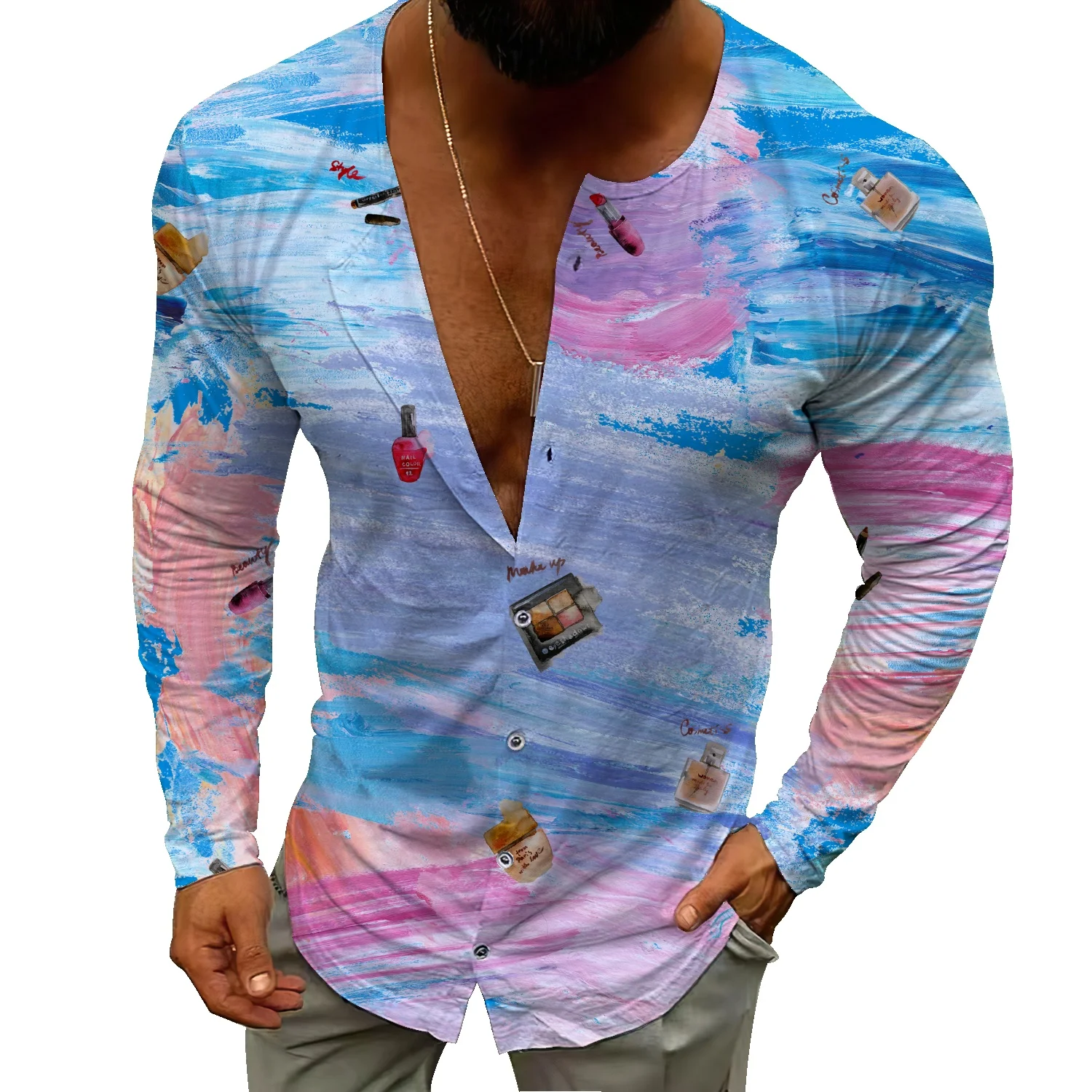 

Новинка Весна 2020, мужские повседневные модные рубашки в европейском и американском стиле, кардиган на пуговицах с завязкой, мужские рубашки...