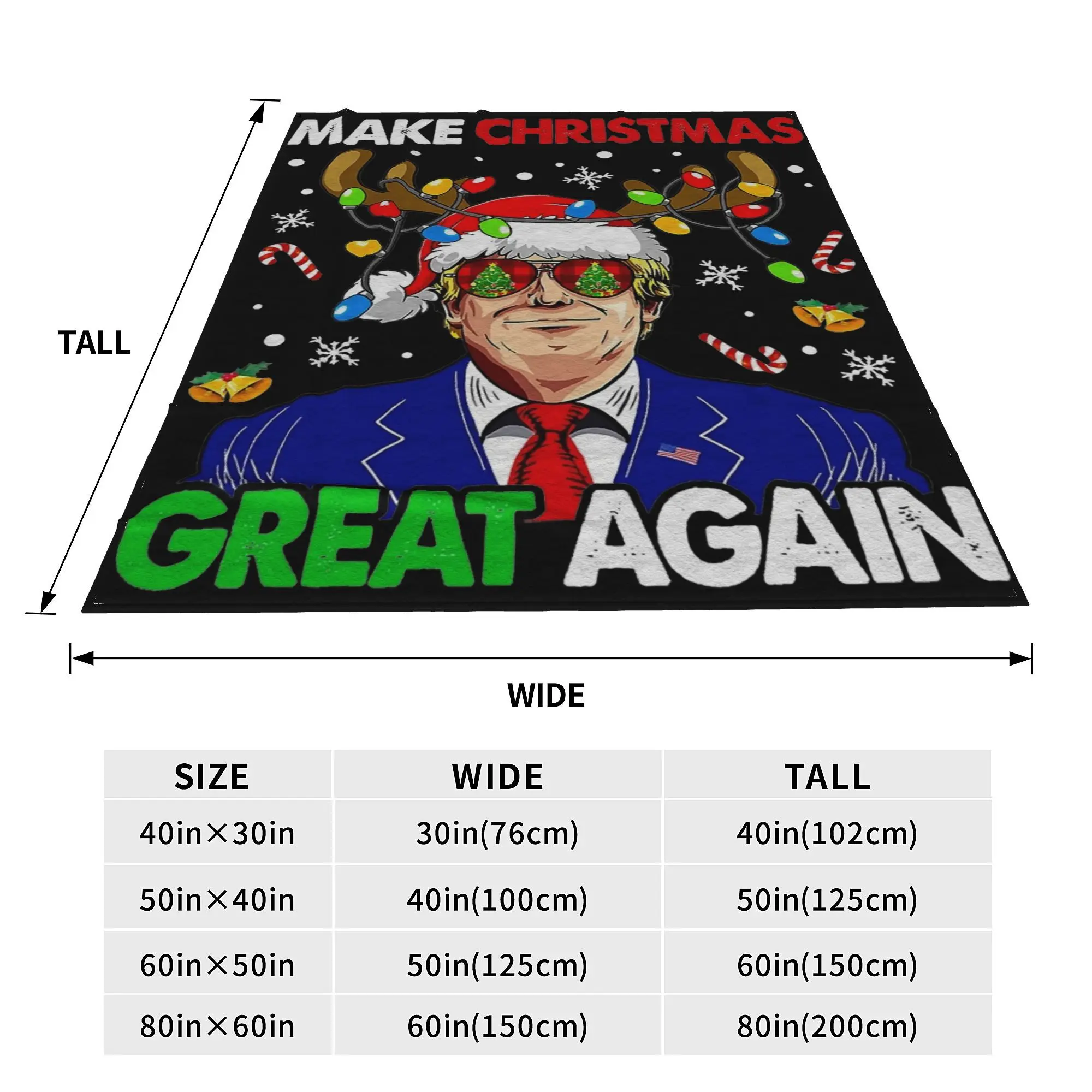 Сделайте Рождество снова великим Забавное одеяло Трампа Теплые уютные пушистые