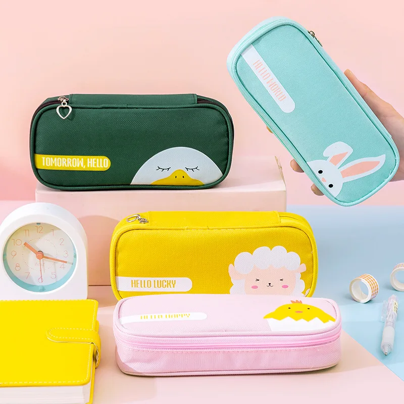 

Kawaii Large Capacity Pencil Case Cute Macaron Color Pencil Bag Storage Bag School Office Supplies Students Stationery