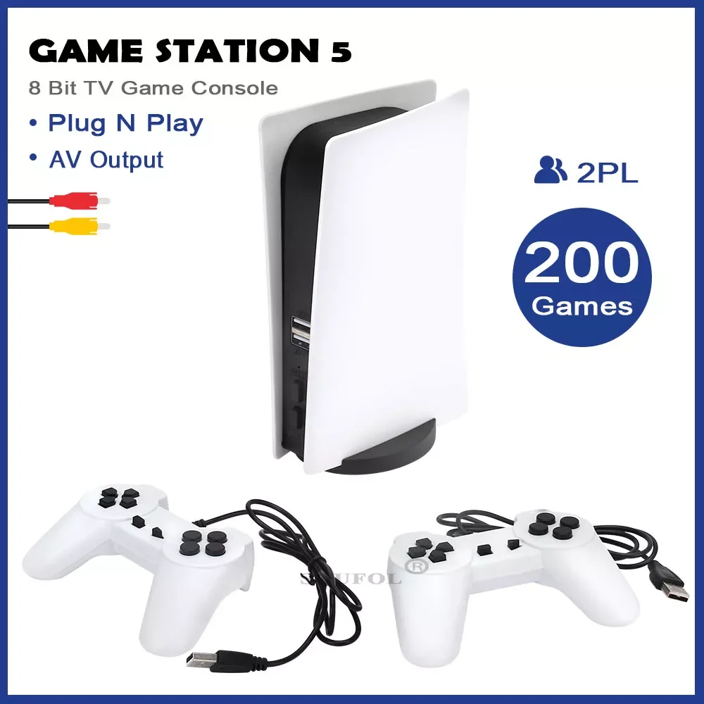 

Game Station 5 USB Wired Video Game Console With 200 Classic Games Child 8 Bit TV Consola Retro Handheld Gaming Player AV Output