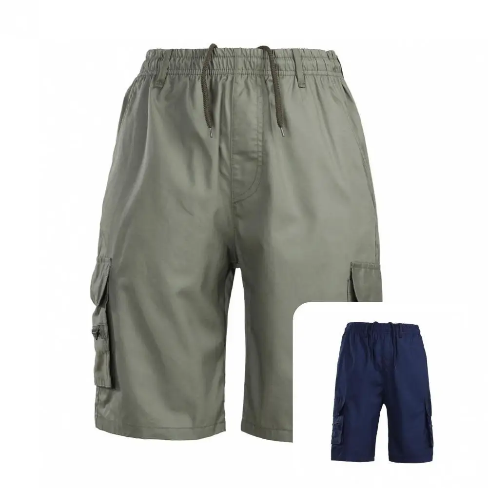 

Chic Men Shorts Loose Knee Length Teenager Shorts Soft Summer Cargo Pants