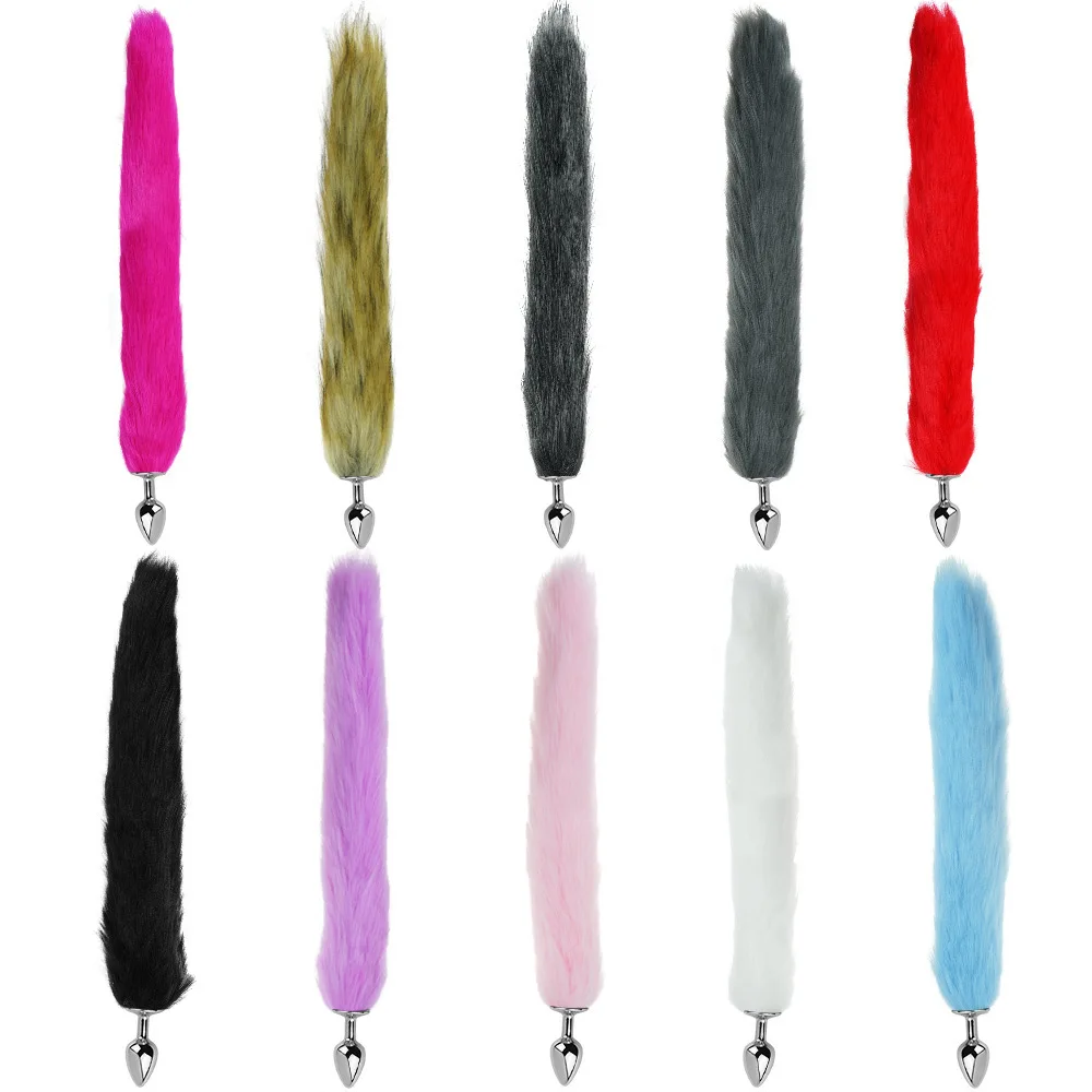 БДСМ секс-игрушки шарик для волос хвост кролика Анальная пробка из нержавеющей