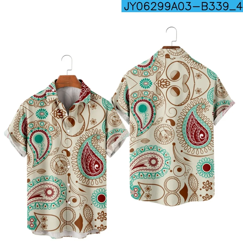 

Paisley Style Short Sleeve Shirt Casual Kawaii Unisex Clothing
