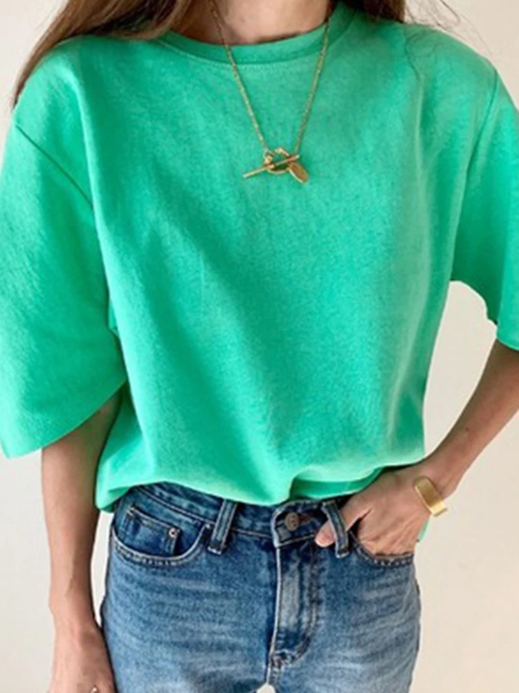 Женская футболка с коротким рукавом розовая или белая эластичная свободная