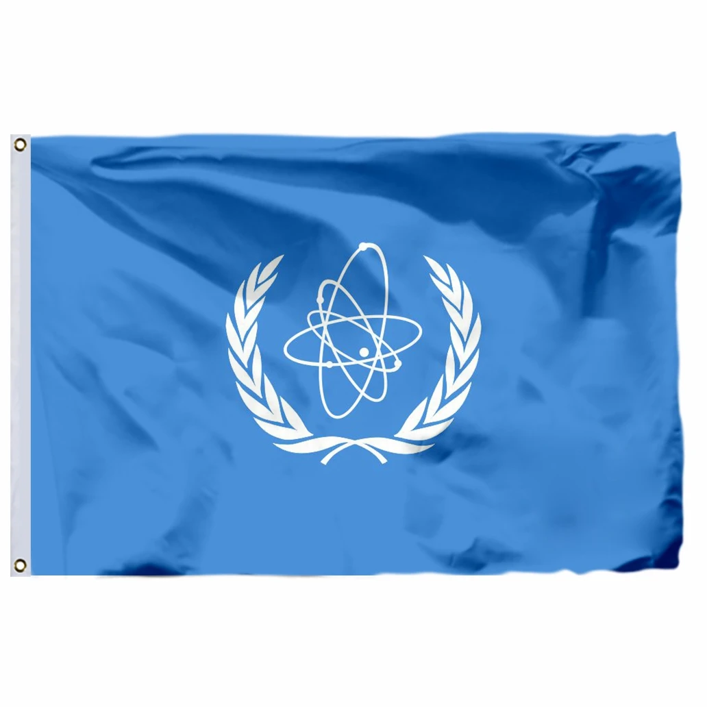 

IAEA International Atomic Energy Agency Flag 3X5FT 90X150CM 100D Polyester Double Stitched High Quality Free Shipping