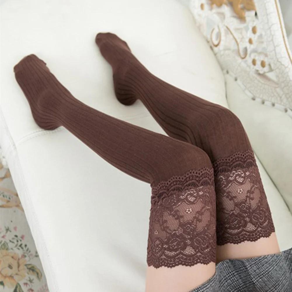 

Stockings Women Socks Warm Thigh High Over The Knee Socks Long Cotton Lace Up Stockings Sexy Stockings Foot Leg Warmer INS Style