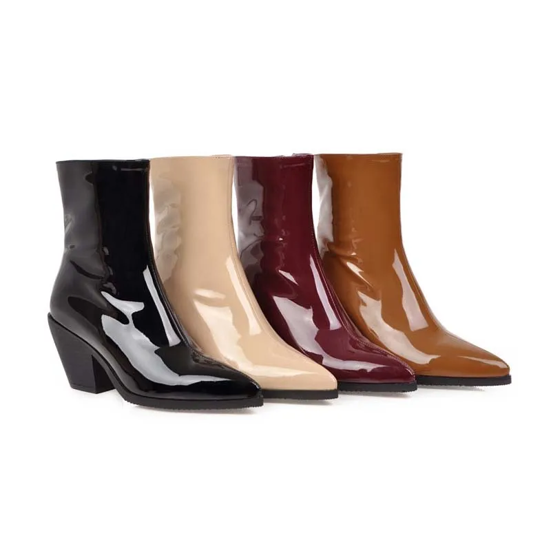 Купи 2022 autumn new fashion boots with heel professional pointed toe boots large size European American shoes winter zipper за 2,862 рублей в магазине AliExpress