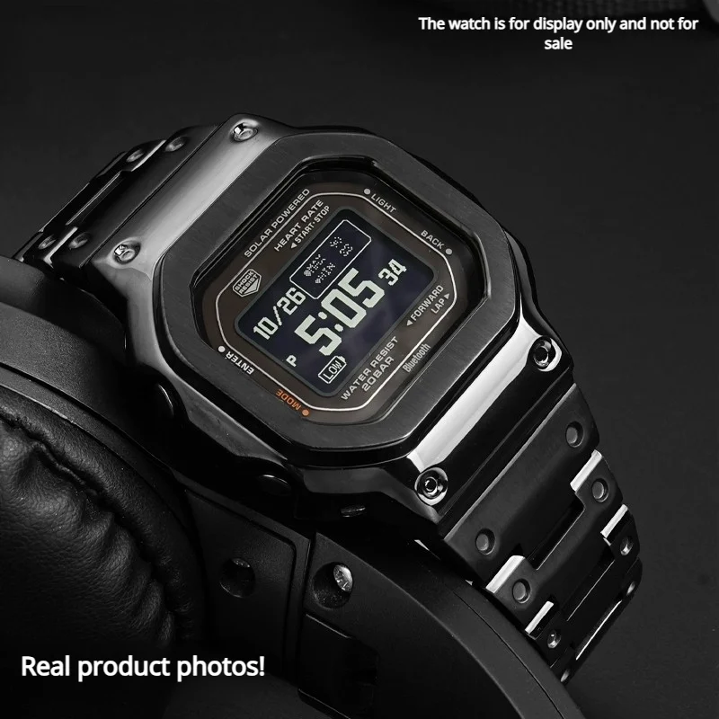 Фото Модифицированный ремешок для часов, безель для G-SHOCK Casio DW-H5600 DWH5600, корпус из твердой нержавеющей стали, ремешок для часов, аксессуары-цепочка с инструментами №4