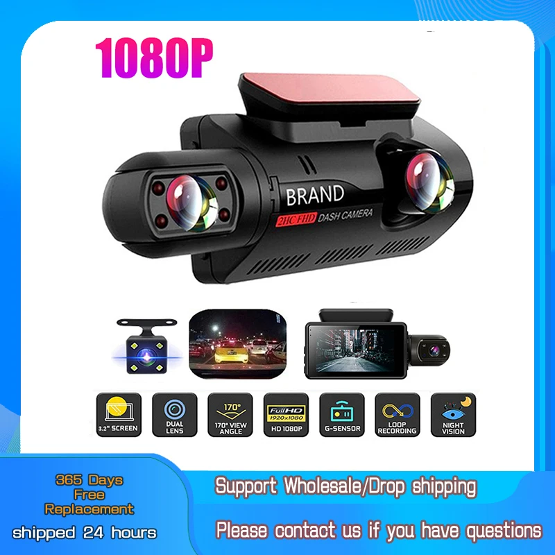 3 inch Dash Cam HD 1080P Car Camera Recorder Loop Recording Video Surveillance G-Sensor Night Vision Wide Angle Car Security Cam