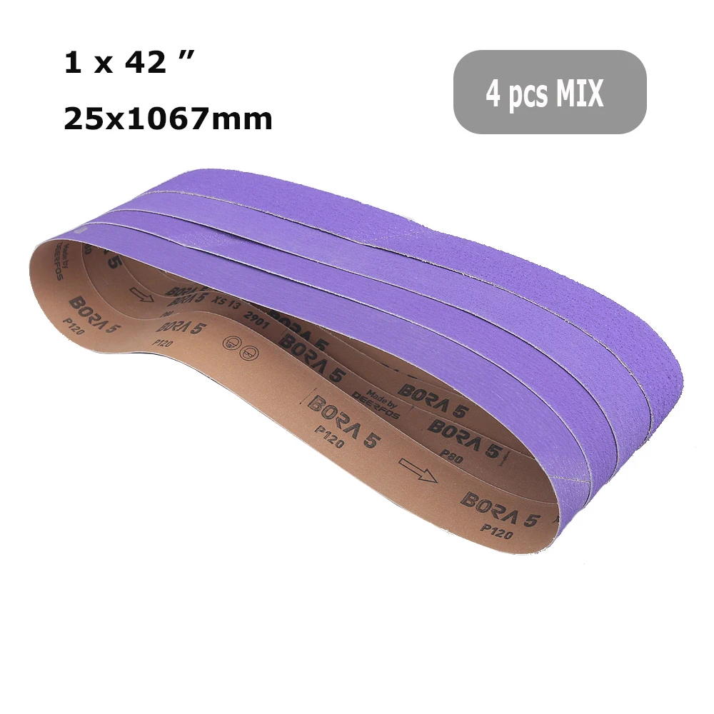 

4 шт. 1067x25/50 мм BORA5 керамическая шлифовальная лента 1 "/2" x 42" ножевые машины аксессуары для ленточной шлифовальной машины