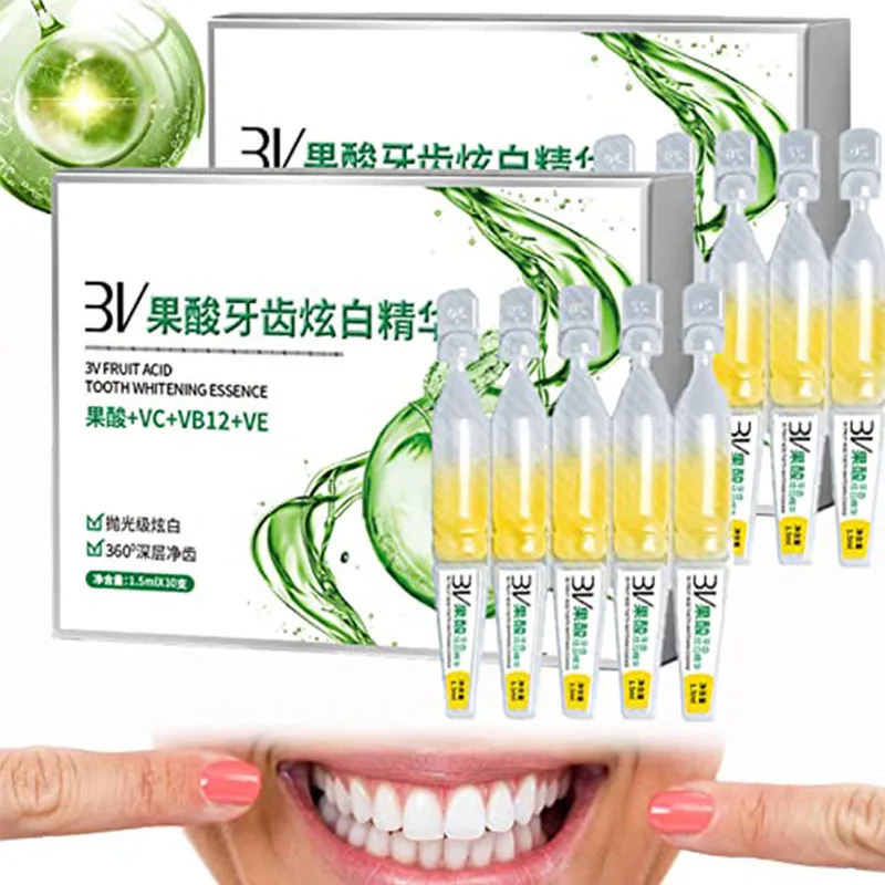 

New Teeth Whitening Essence 10 Pcs Deep Cleaning Natural Ampoule Toothpaste Teeth Whitener Teeth Oral Hygiene Care Mint Flavor