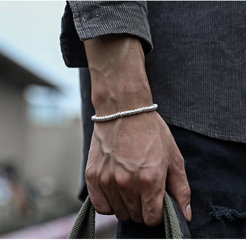 

Браслет LongLongjinsu S925 Suhuan мужской Простой корейский вариант модный персонализированный универсальный браслет для пар