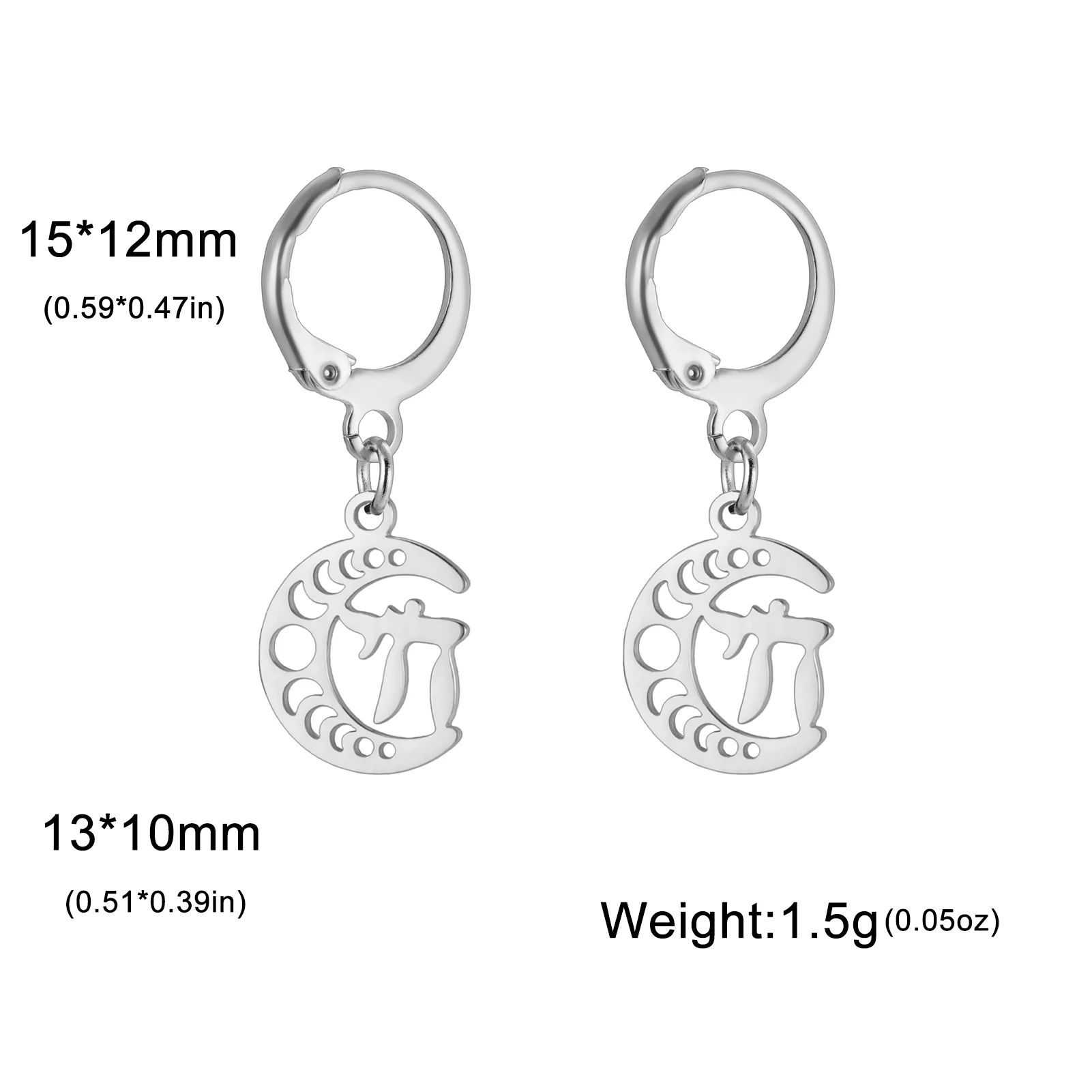 LIKGREAT Висячие серьги из нержавеющей стали с тремя лунами