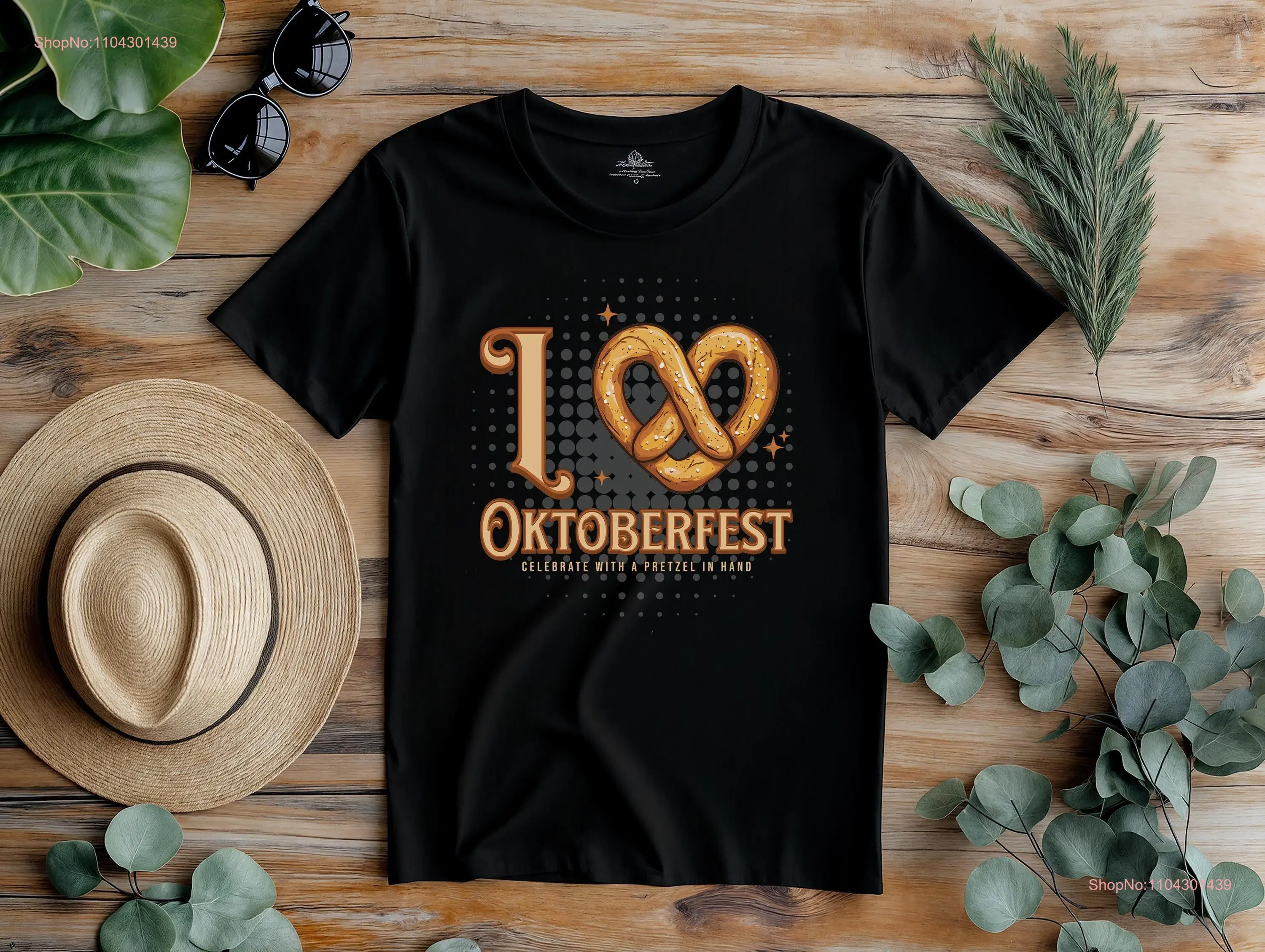 Футболка I Love Oktoberfest Bretzel Design немецкий пивной фестиваль баварский для мужчин