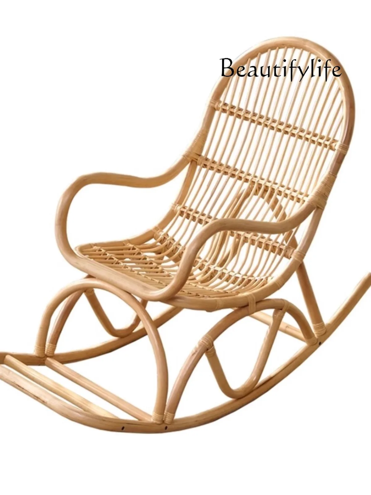 Скандинавское кресло-качалка для дома с настоящей лозой отдыха балкона кресло со