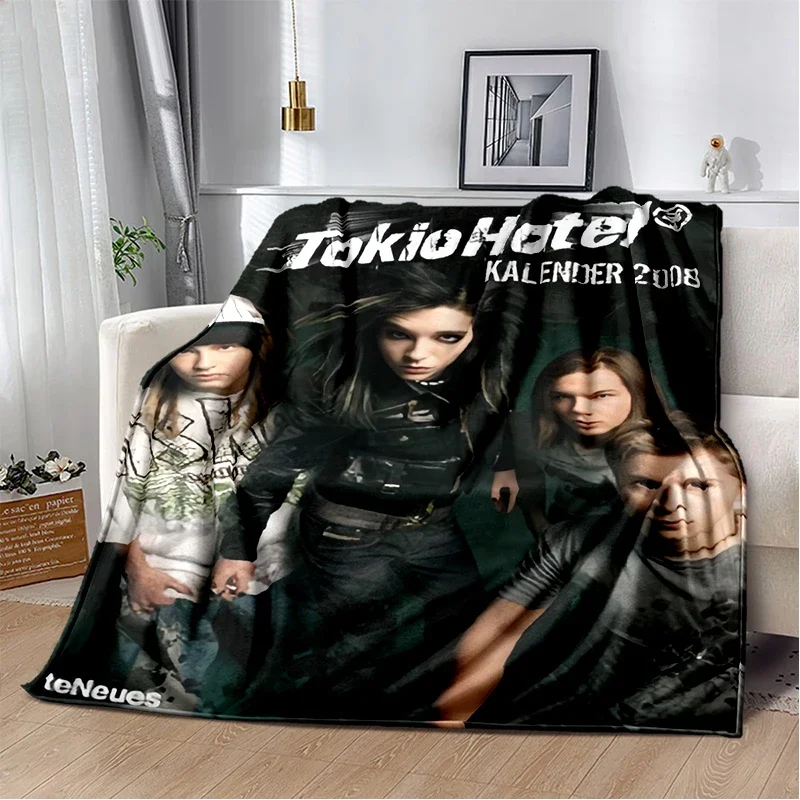 Фото Новое стильное одеяло с изображением Билла Тома Каулица из группы Tokio Hotel, мягкое пледовое одеяло для дома, спальни, кровати, дивана, подарок для детей №2