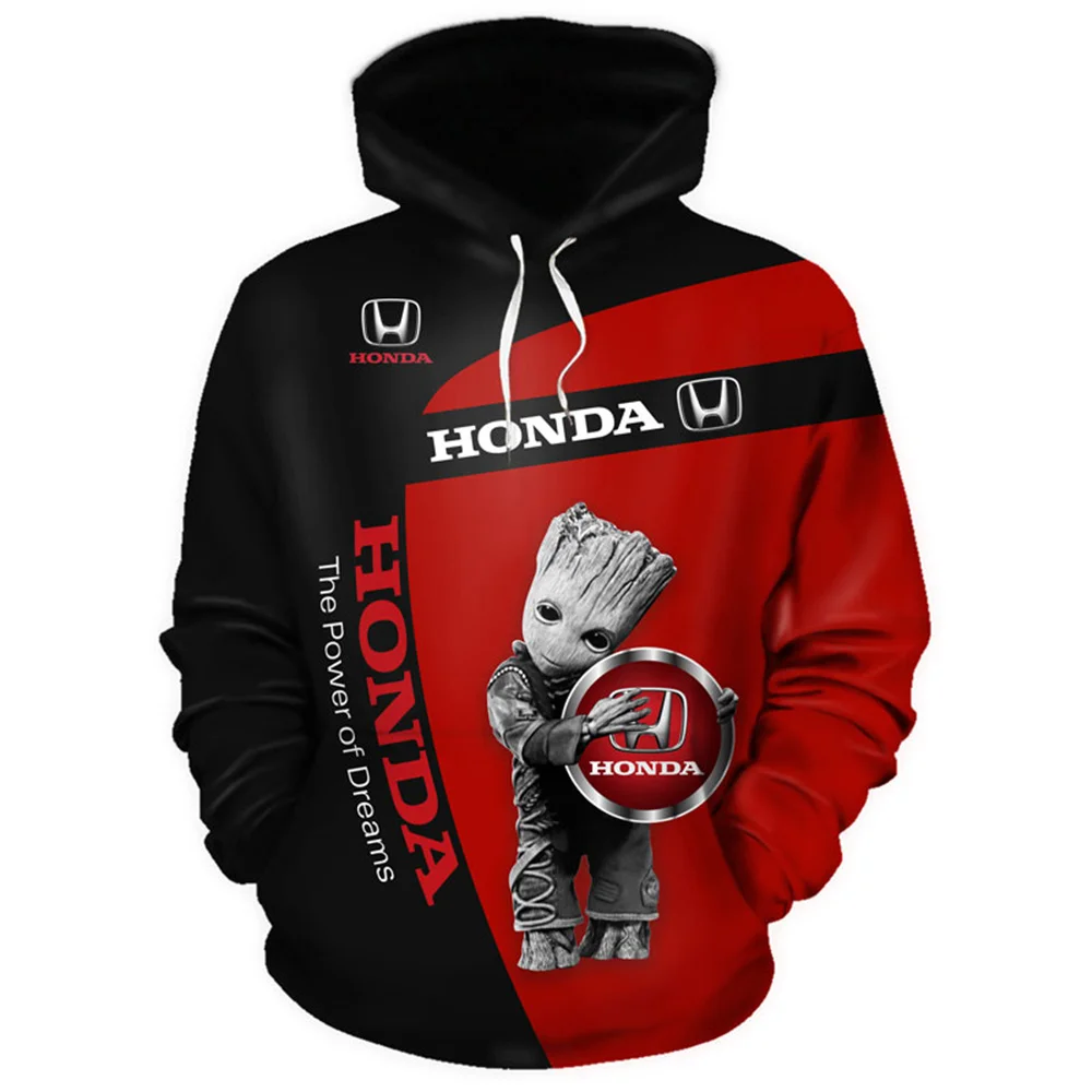 

New Fashion Honda Logo Spring and Autumn Hoodie 3d Printing Casual Men's Pullover Street Sweatshirt Long Sleeve Jacket