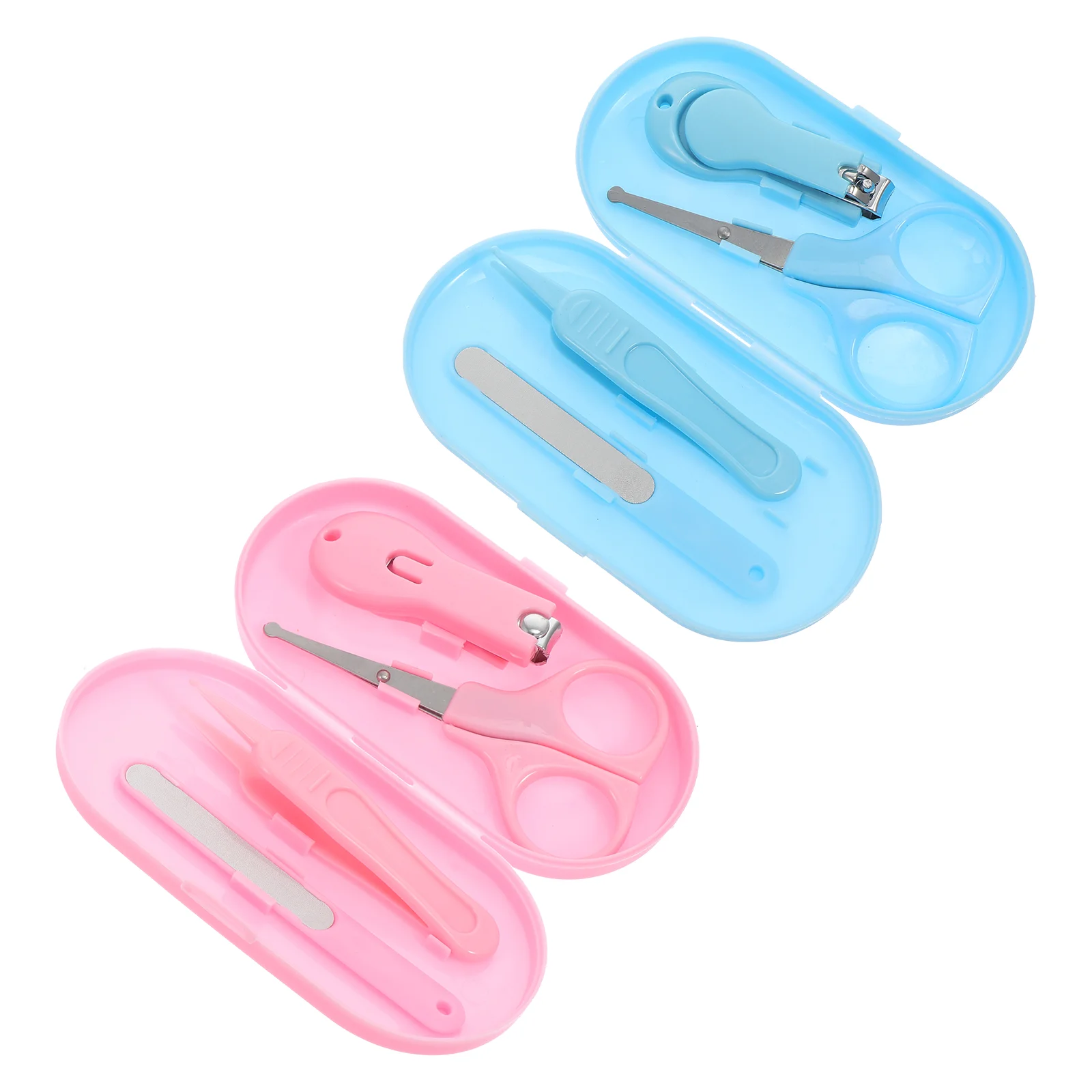

2 Sets Baby Nail Scissor Manicure Kit Safety Nail Clippers Files Trimmers Sets