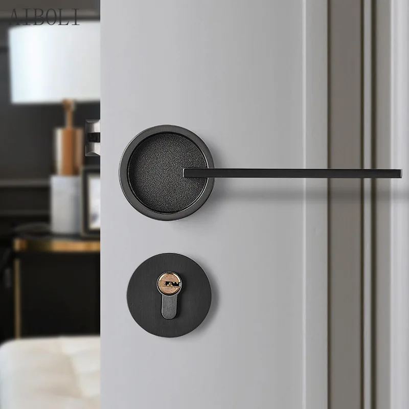 

Nordic Door Lock Indoor Bedroom Silent Room Door Lock Bathroom Simple Split Lock Black Gray American Door Lock