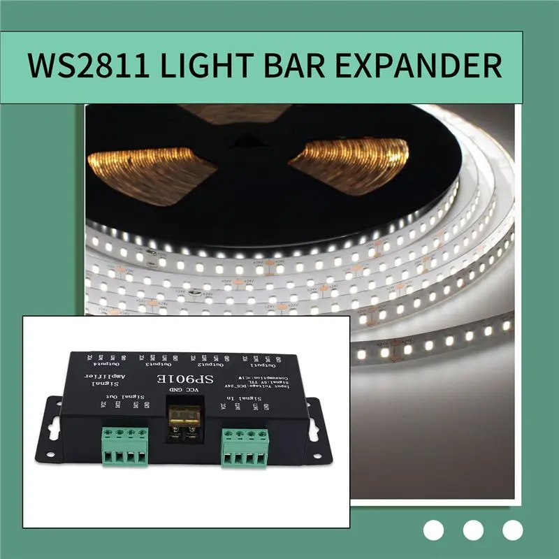 Фото Усилитель-репитер сигнала SPI ABHI-SP901E для светодиодных пикселей WS2812B, WS2811, WS2813, SK6812, WS2815, WS2801, SK9822 и других RGB-светодиодов №4