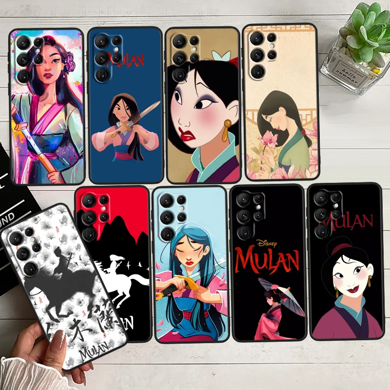

Girl Mulan Cool Black Phone Case For Samsung Galaxy S23 S22 S21 S20 FE Ultra Pro Lite S10 S10E S9 Plus 5G Cover