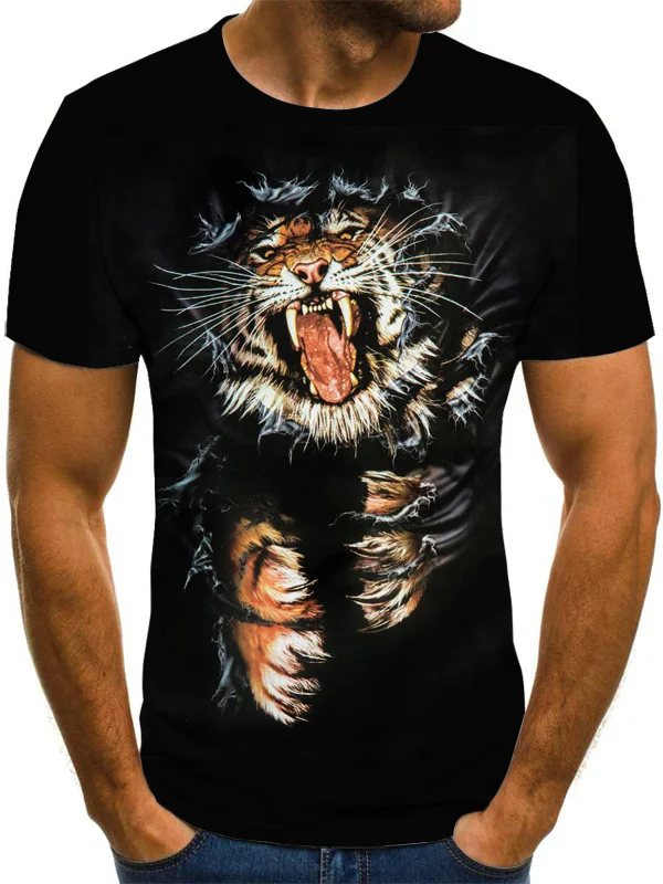 

Men's T-shirts short sleeve, new, 2021, hip hop clothing, fashion casual t-shirts, tigers, summer, 3d print, dropshipping