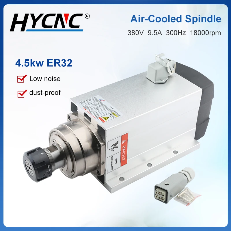 

Шпиндель с ЧПУ 220 кВт ER32 электродвигатель шпинделя с воздушным охлаждением 380 в 300 в квадратный фланцевый шпиндель 18000 Гц об/мин для фрезерных...