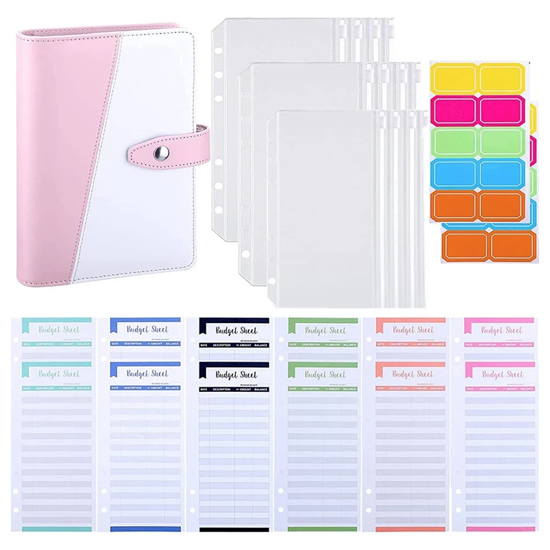 

Cash Envelopes For Budgeting, Budget Binder, Budget Binder With Zipper Envelopes A6 Binder