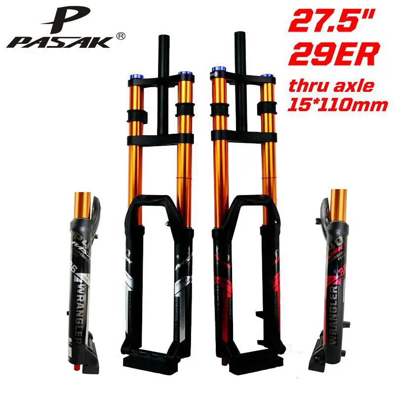 

DH MTB Fork Mountain Bike DH AM Suspension Air Resilience Oil Damping Rebound Adjustment 27.5 29ER 110*15MM Support 3.0IN TireAM