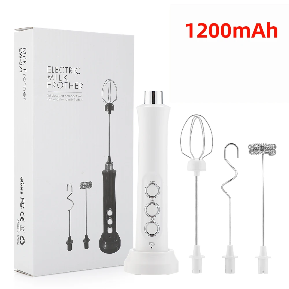 

3 в 1 беспроводной Пенообразователь для молока ручной Пенообразователь для латета кофе венчик миксер Пенообразователь для капучино штампованная палочка для маття