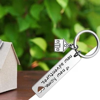 key chain gift 2021 letter engraved moving housewarming stainless steel gift
