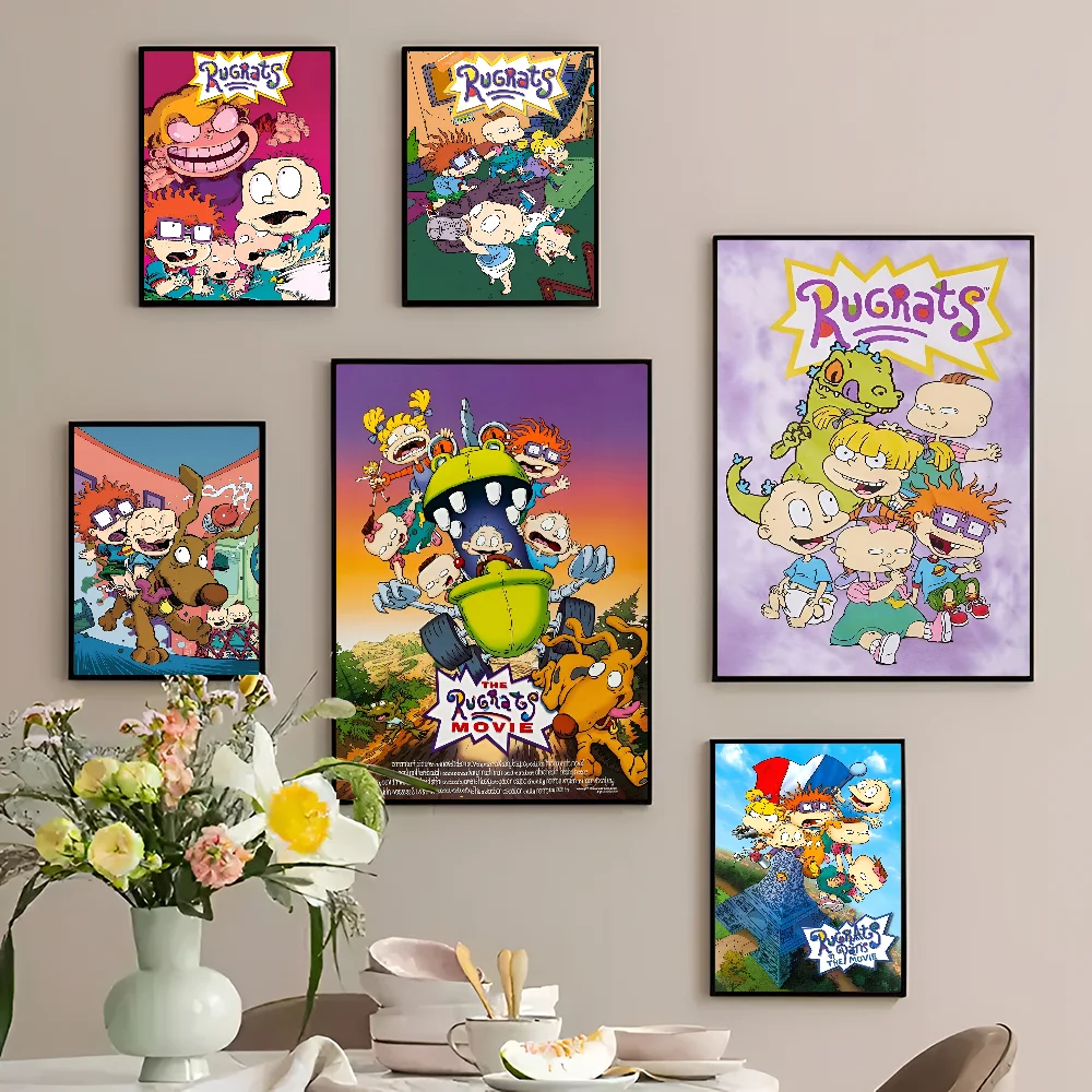 Аниме Мультфильм R-Rugrat Белая Бумага Плакат Наклейка Современный Стиль Кофейня