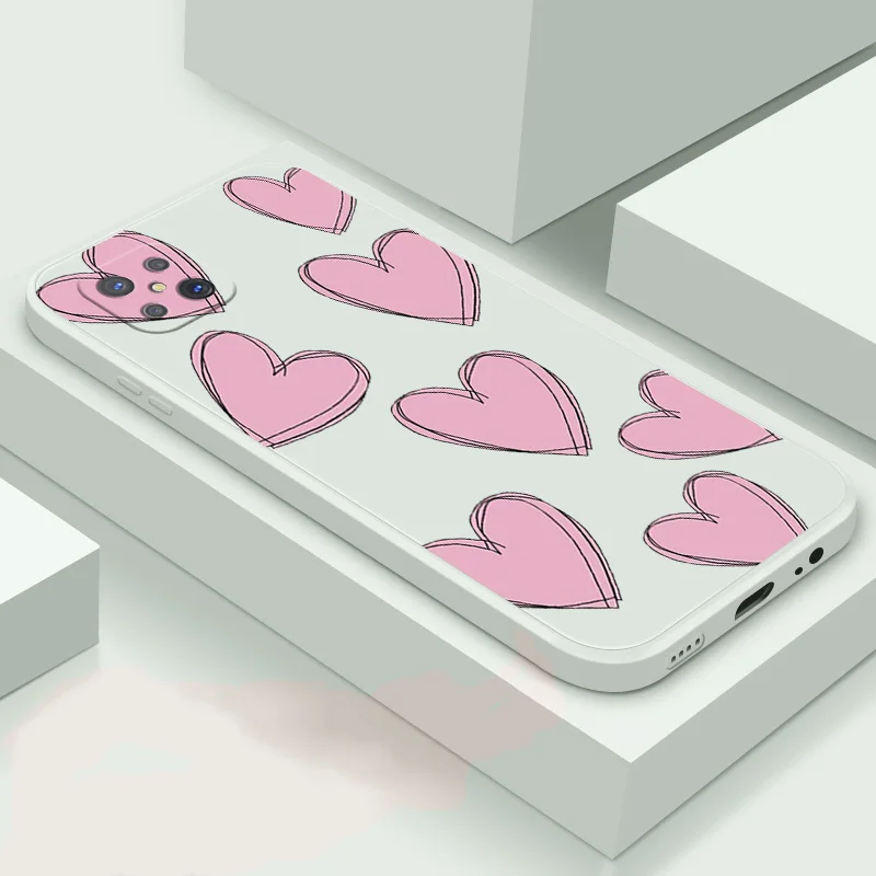 

For OPPO Reno 4z 5G Reno 4F Reno 4 Lite Soft Case TPU Silicone Phone Shell Love Heart Back Cover Phone Color Case