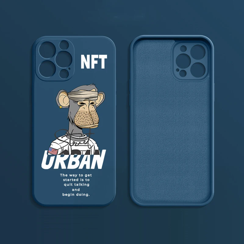 

Astronauts NFT Ape Club head portrait phone case for iphone 14PRO X 11 Max XR 7 8Plus 12 14PLUS 14 13 14promax soft TPU Cover